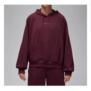Nike Womens Air Jordan Sport Graphic Fleece Hoodie - Night Maroon - NWT Size Lrg